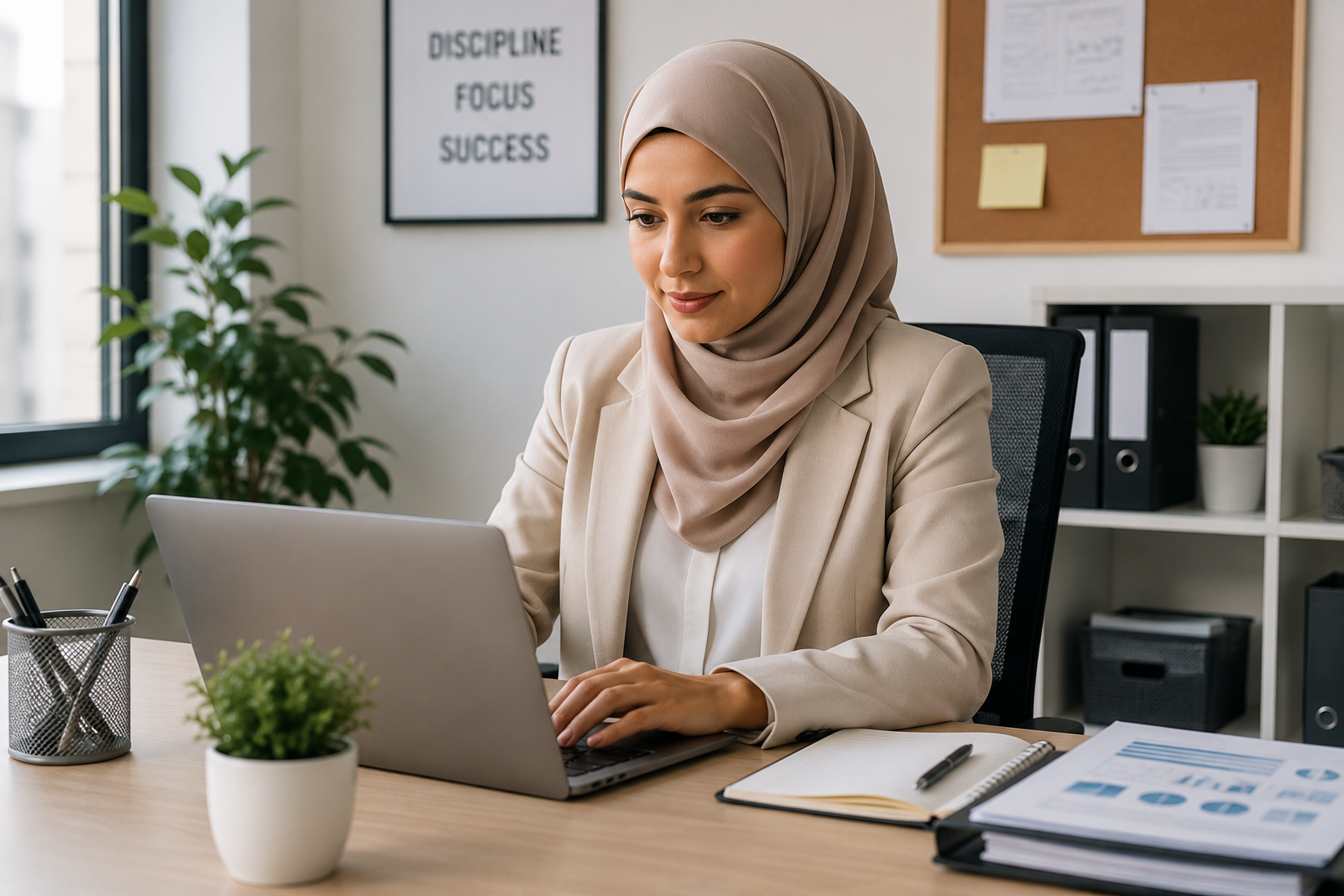 Femme voilée au travail en France