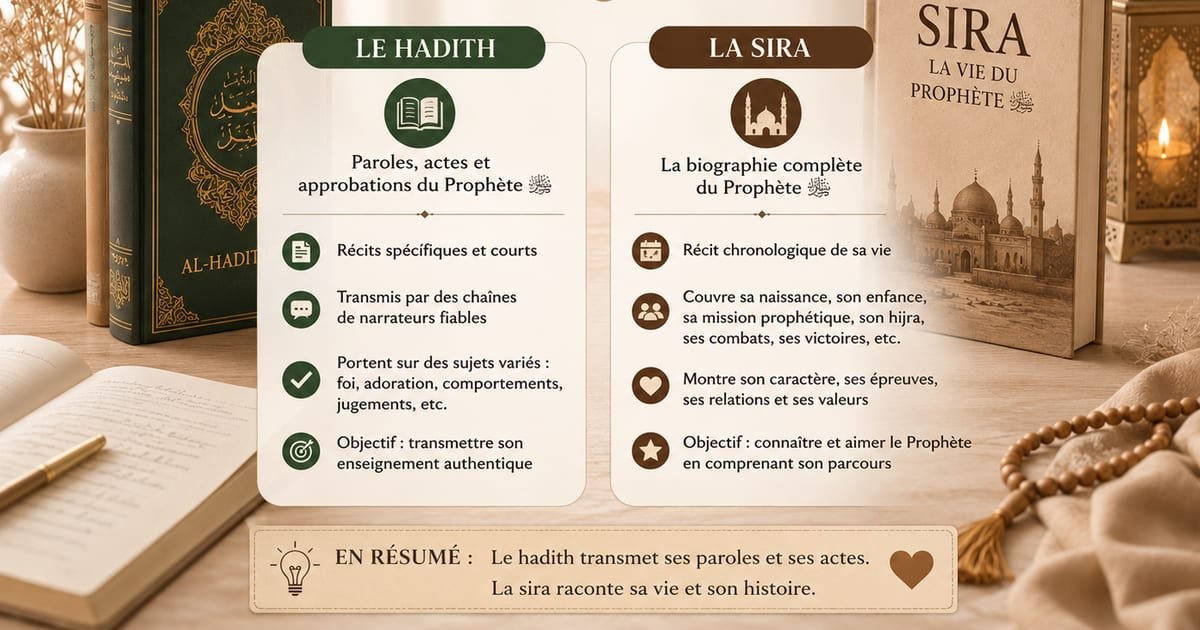 C'est quoi la différence entre le hadith et la sira ?